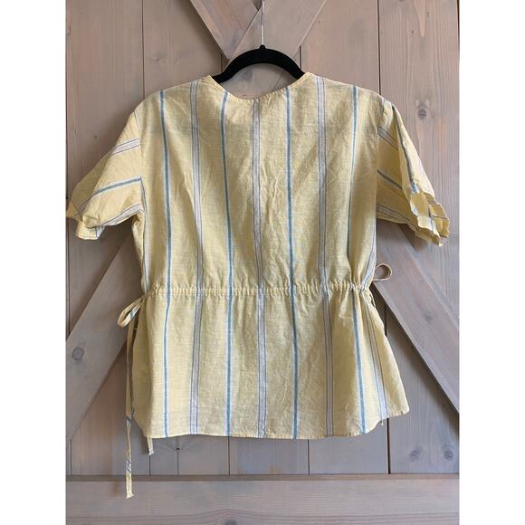 Madewell shirt blouse lot s xs yellow coral blouse Atlantic stripe Swiss dot - Picture 5 of 16